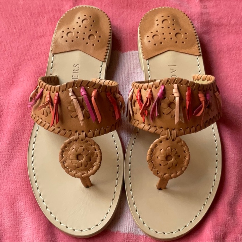 🩴JACK ROGERS FLAT FRINGE SANDAL 🩴 NWT🩴NIB🩴 - Picture 11 of 12